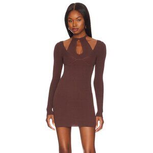 Camila Coelho Allora Mini Dress in Chocolate
